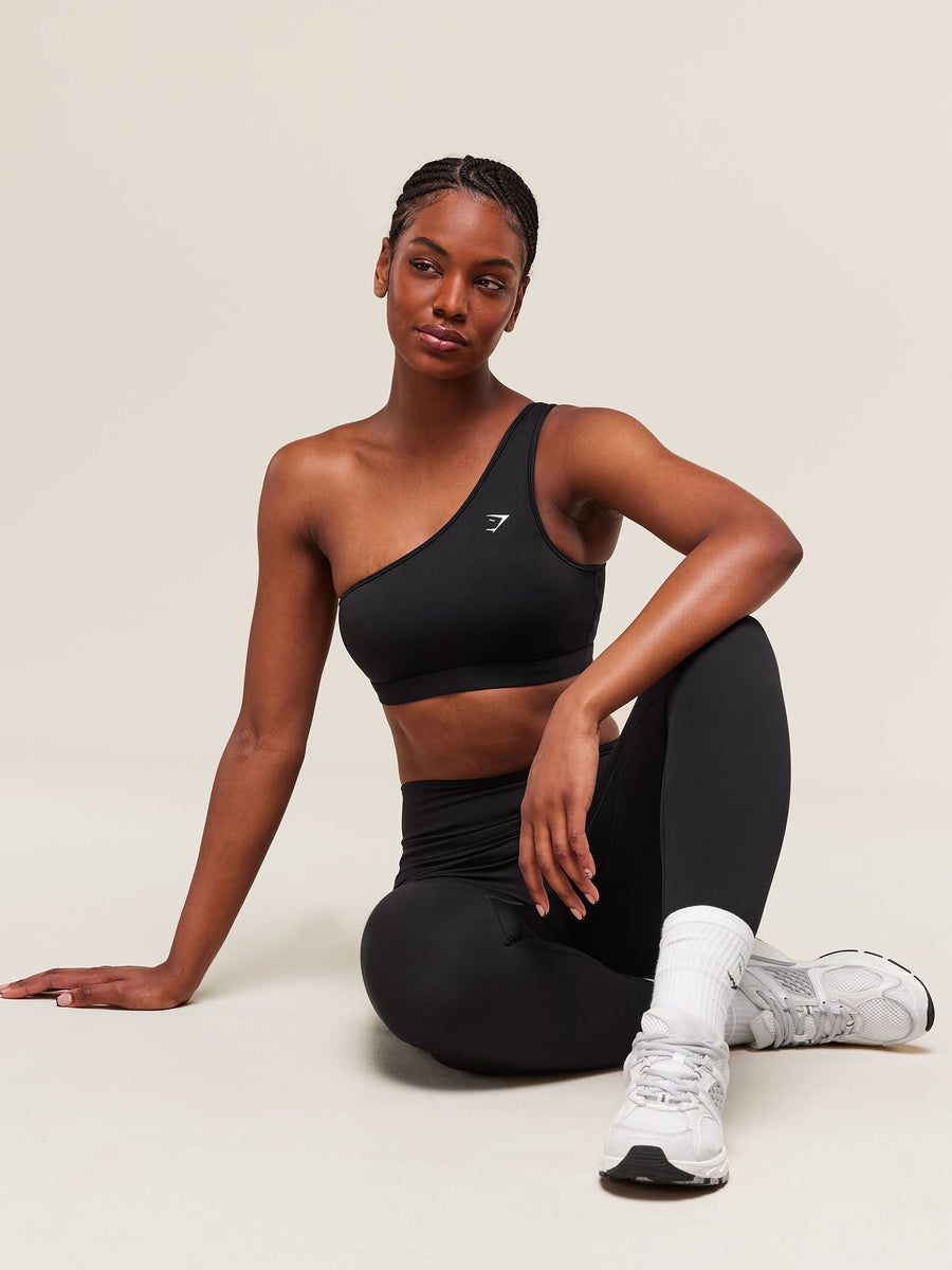 Gymshark Asymmetric Sports Bra — Black — 5