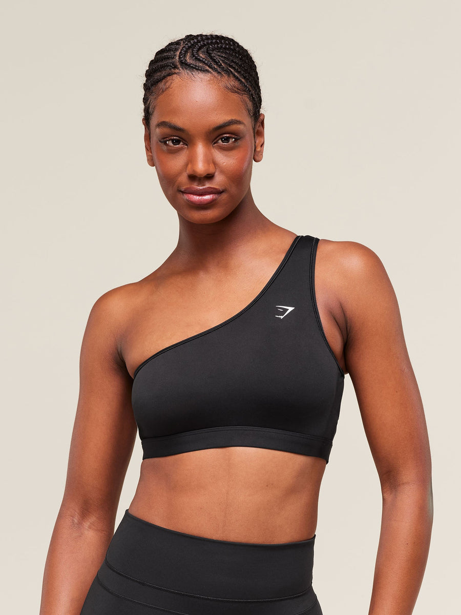 Gymshark Asymmetric Sports Bra — Black — 1