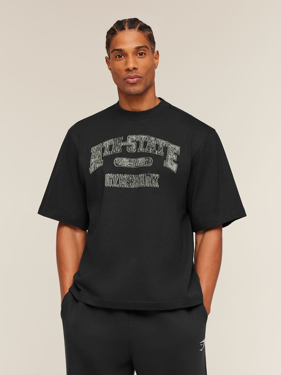 Gymshark Ath-State Graphic T-Shirt — Black — 1