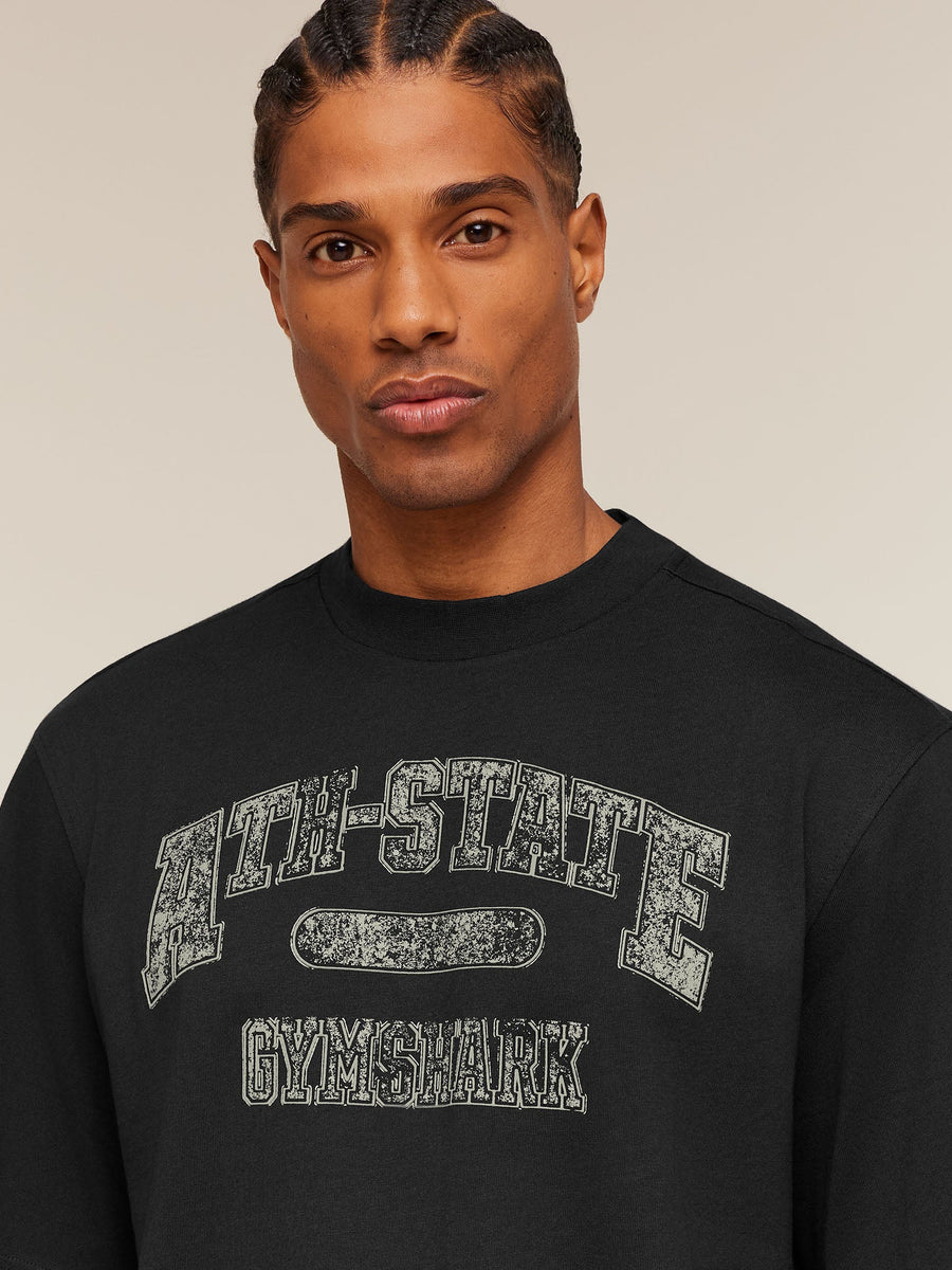 Gymshark Ath-State Graphic T-Shirt — Black — 5