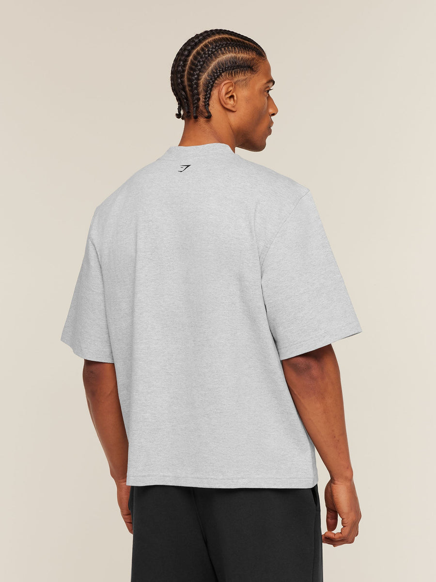 Gymshark Ath-State Graphic T-Shirt — Light Grey Core Marl — 2