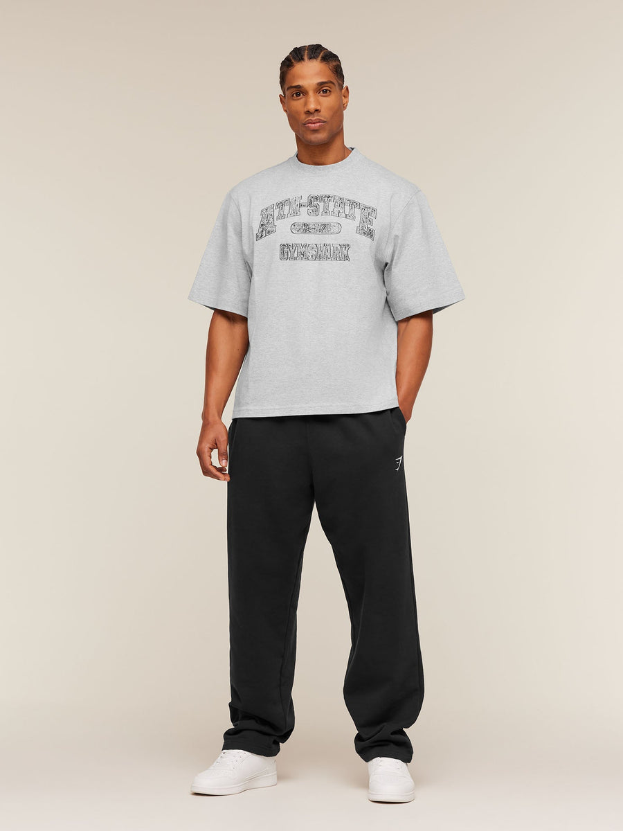 Gymshark Ath-State Graphic T-Shirt — Light Grey Core Marl — 4