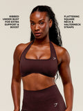 Gymshark Adapt Fleck x Whitney Halterneck Sports Bra — Cherry Purple/Rich Maroon — 5