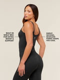 Gymshark Vital Tank With Shelf — Black Marl — 2
