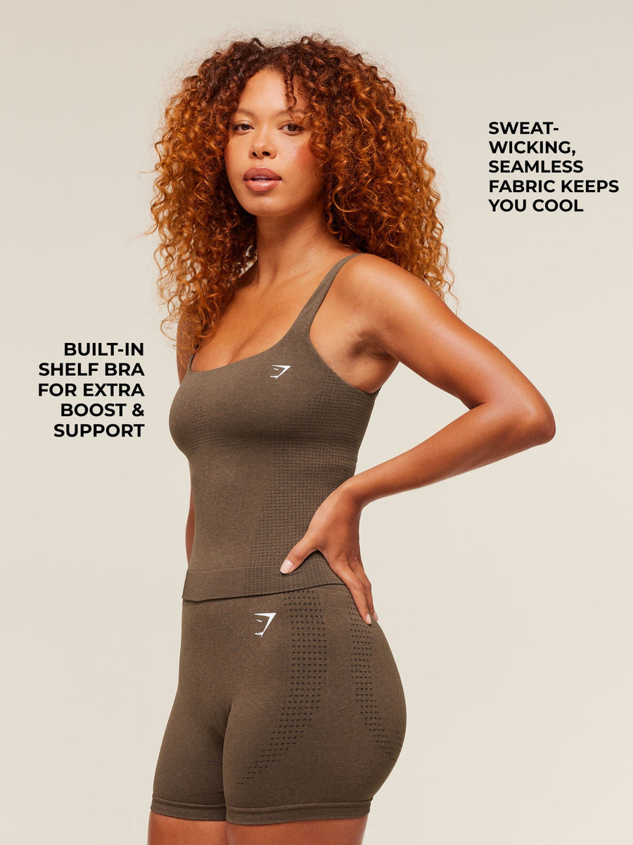 Gymshark Vital Tank With Shelf — Espresso Marl — 2