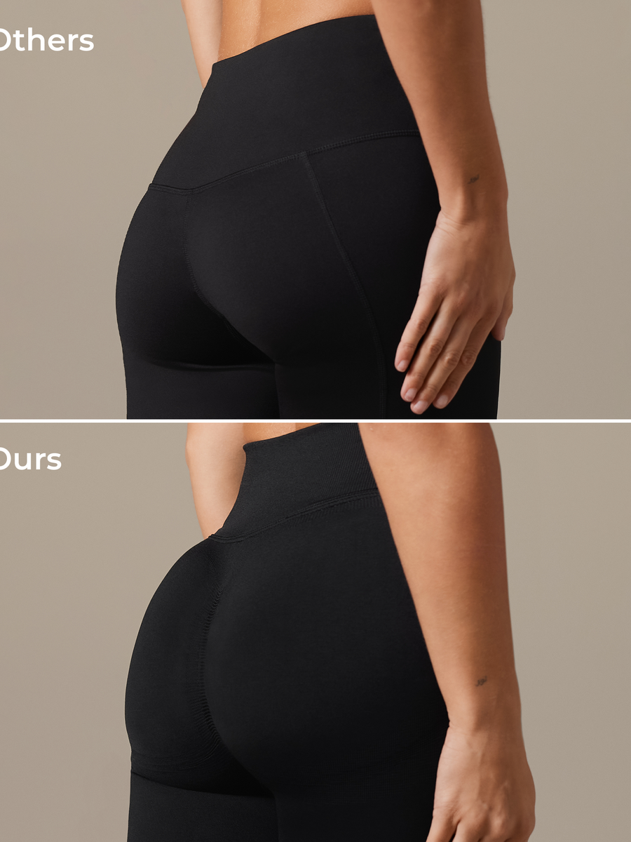 Gymshark Lift Seamless High-Rise Leggings — Black/Black Marl — 6
