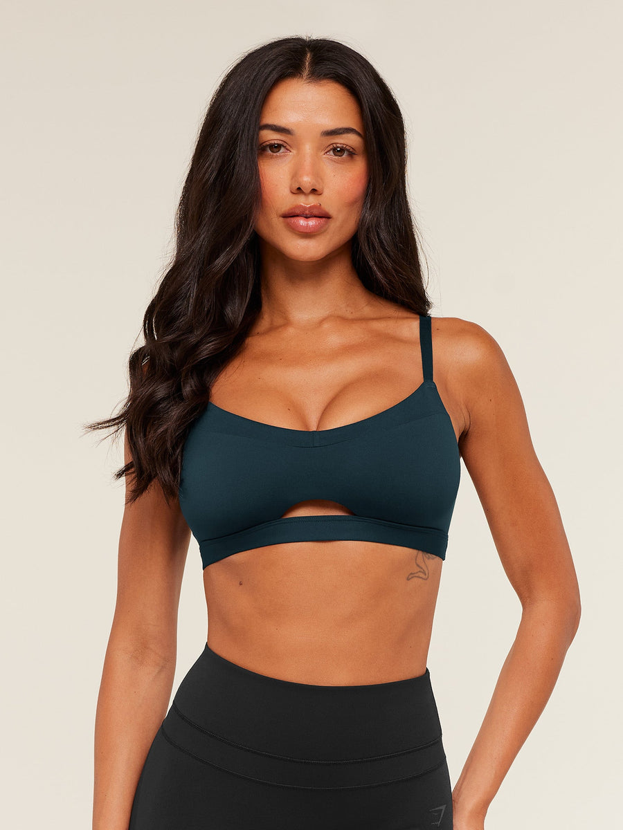 Gymshark Balcony Peekaboo Sports Bra — Deep Petrol Blue — 1
