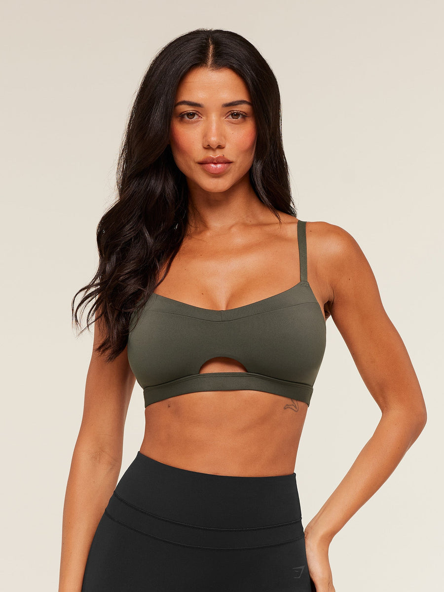 Gymshark Balcony Peekaboo Sports Bra — GS Strength Green — 1