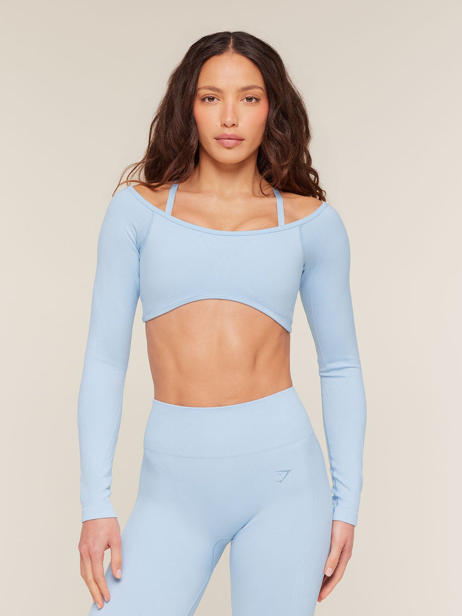 Gymshark Poise Long Sleeve Top — Chilled Blue — 1