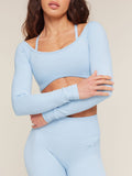 Gymshark Poise Long Sleeve Top — Chilled Blue — 6