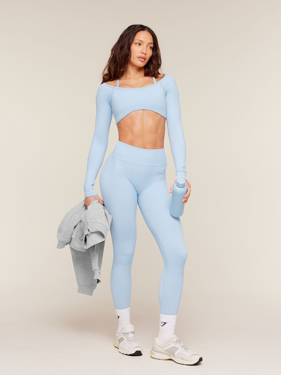 Gymshark Poise Long Sleeve Top — Chilled Blue — 4