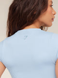 Gymshark Poise Crew Neck Short Sleeve Top — Chilled Blue — 6