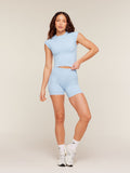 Gymshark Poise Crew Neck Short Sleeve Top — Chilled Blue — 4