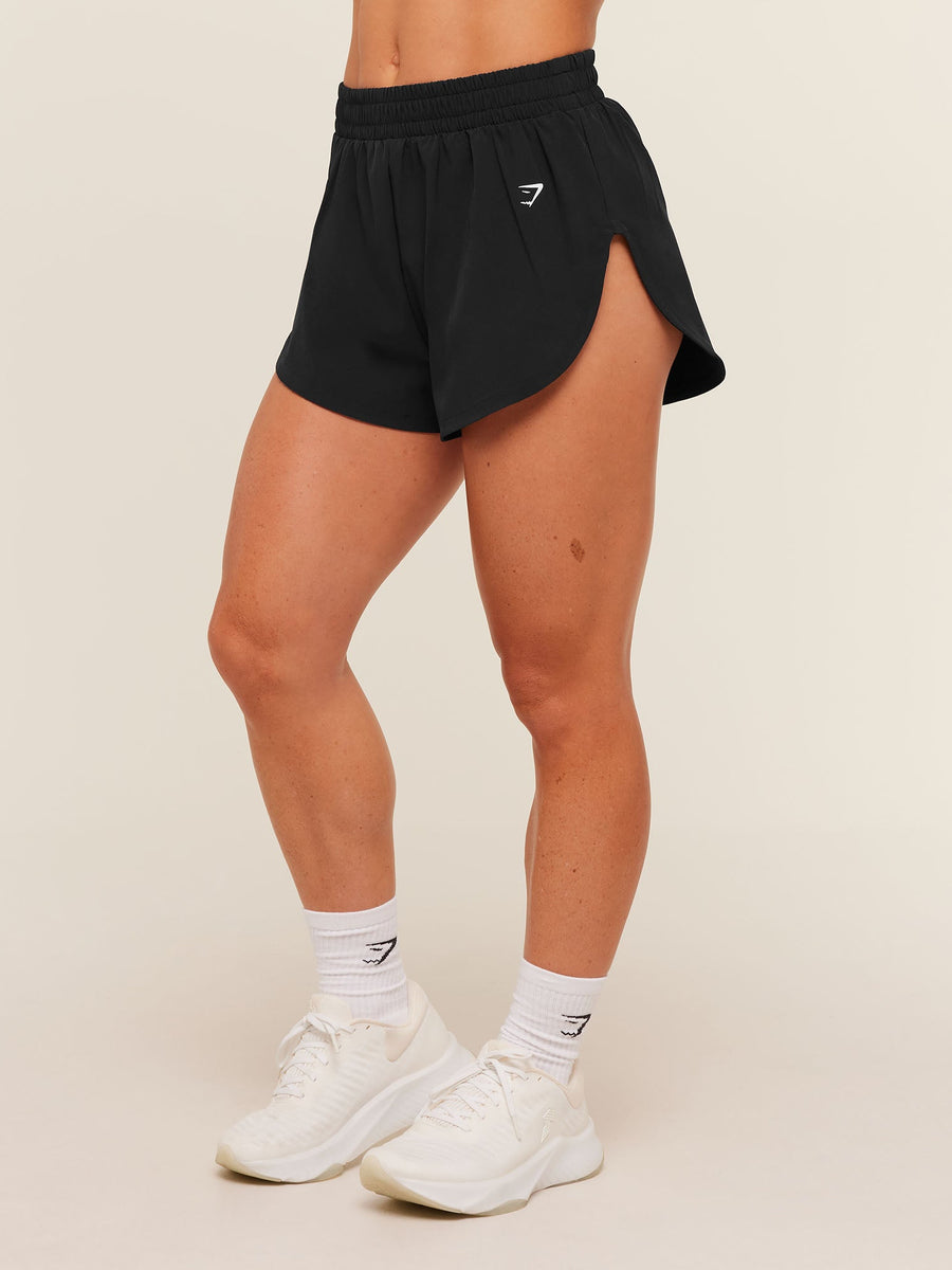 Gymshark Relay High Leg Shorts — Black — 4