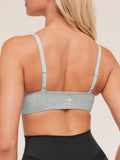 Gymshark Cotton Twist Front Bralette — Light Grey Core Marl — 6