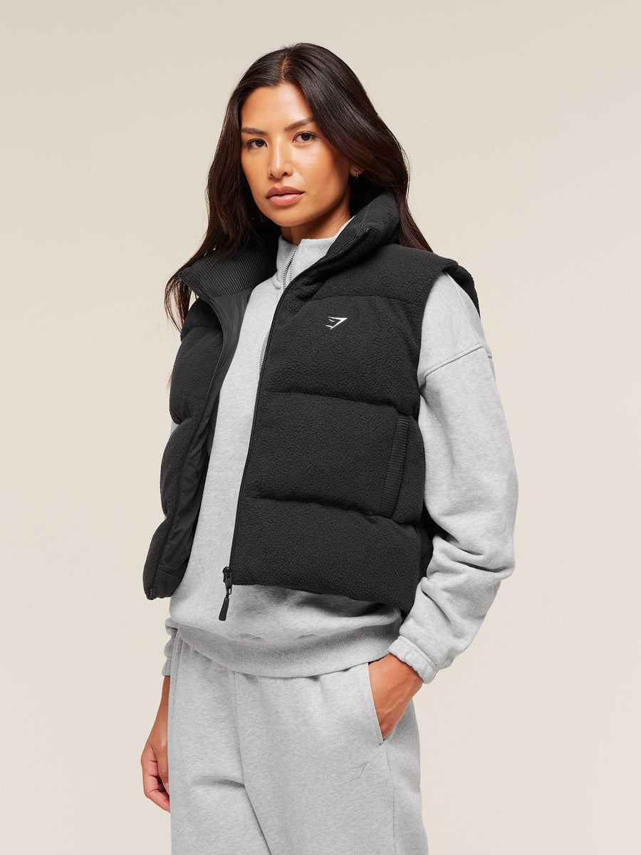 Gymshark Borg Puffer Vest — Black — 3