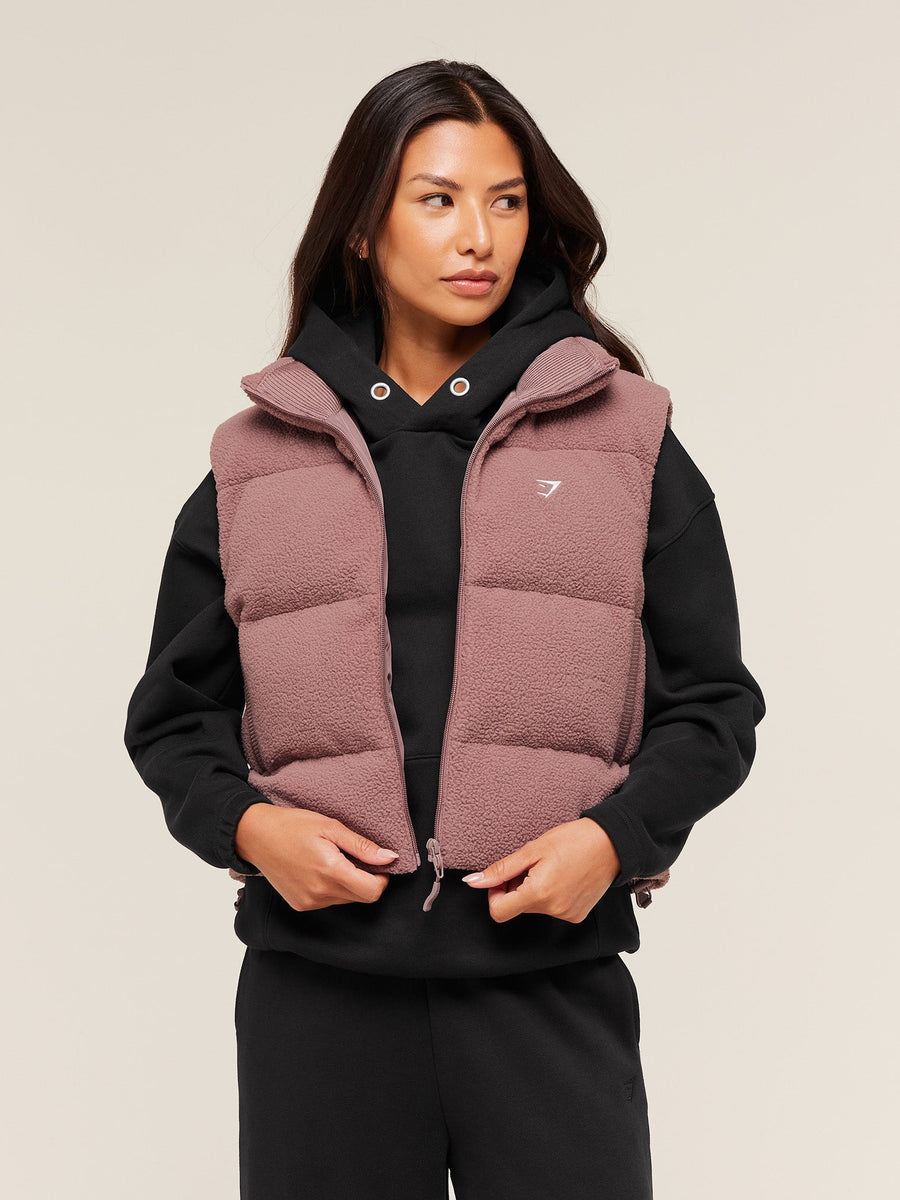Gymshark Borg Puffer Vest — Chestnut Pink — 1
