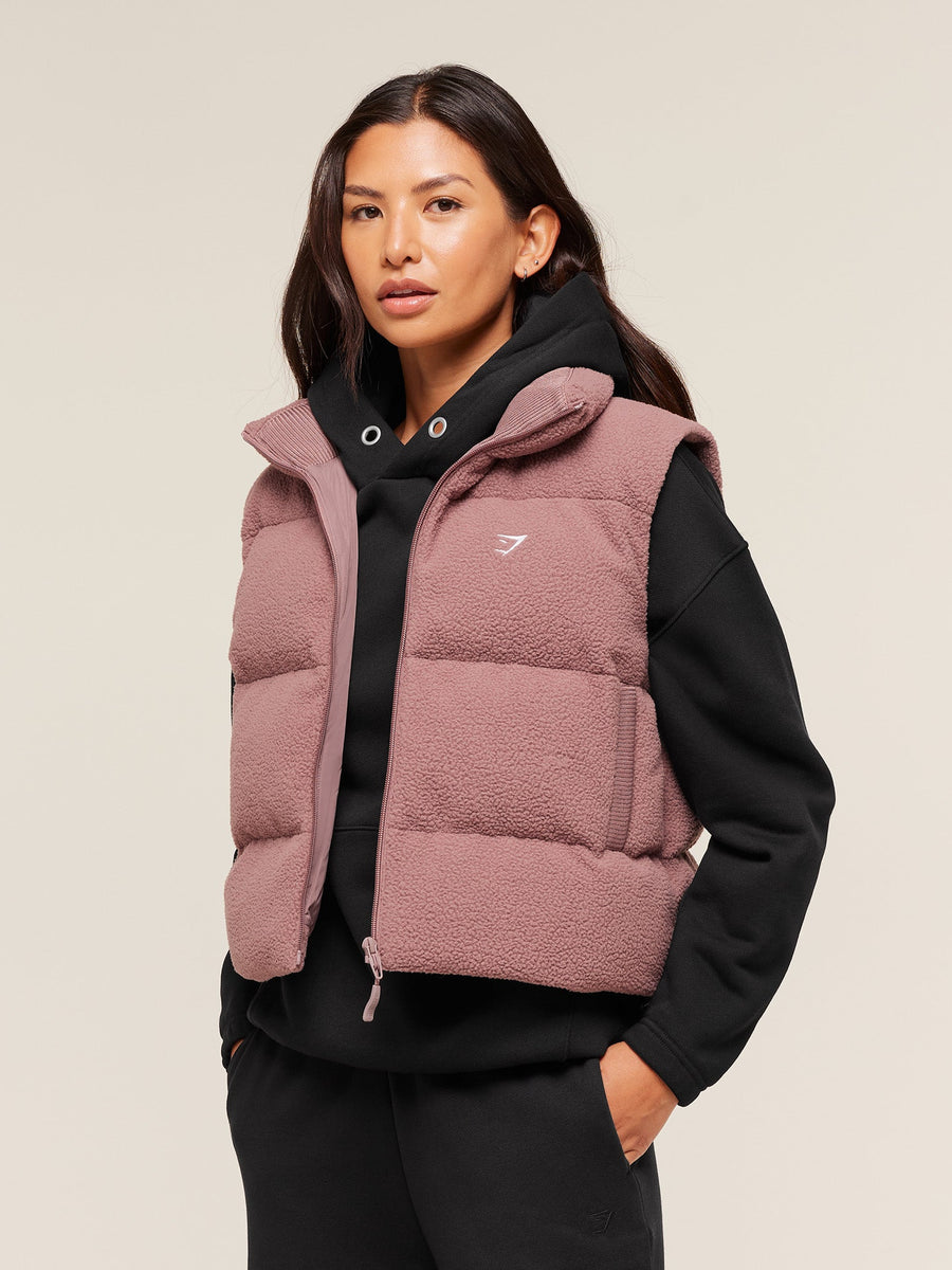 Gymshark Borg Puffer Vest — Chestnut Pink — 3