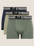 Gymshark Boxer Brief 3PK — Heavy Blue/Unit Green/Chalk Green — 1