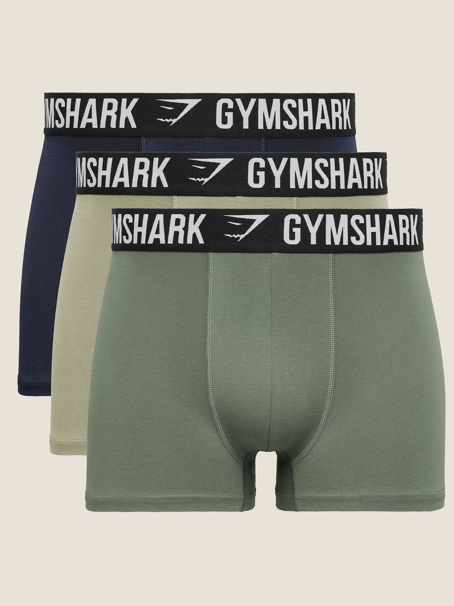 Gymshark Boxer Brief 3PK — Heavy Blue/Unit Green/Chalk Green — 1