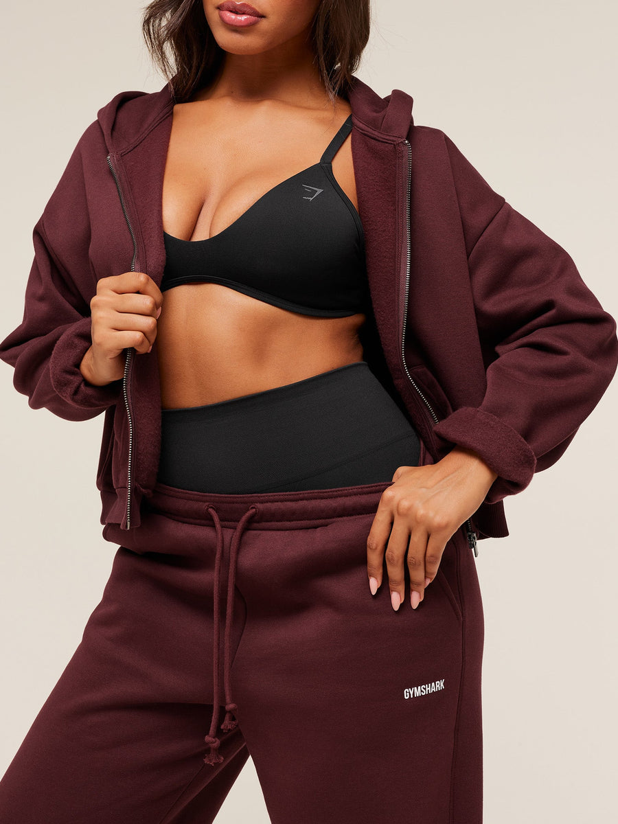 Gymshark Cosy Luxe Straight Leg Regular Joggers — Rich Maroon — 5