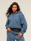 Gymshark Cosy Luxe Zip Through Hoodie — Compound Blue Marl — 1