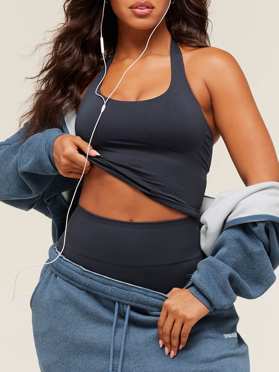 Gymshark Cosy Luxe Zip Through Hoodie — Compound Blue Marl — 5
