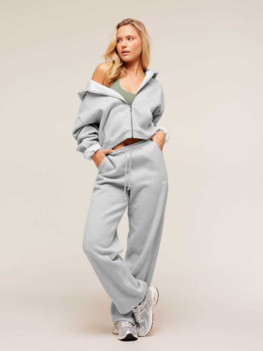 Gymshark Cosy Luxe Zip Through Hoodie — Soft Grey Marl — 5