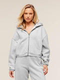 Gymshark Cosy Luxe Zip Through Hoodie — Soft Grey Marl — 1