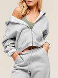 Gymshark Cosy Luxe Zip Through Hoodie — Soft Grey Marl — 4