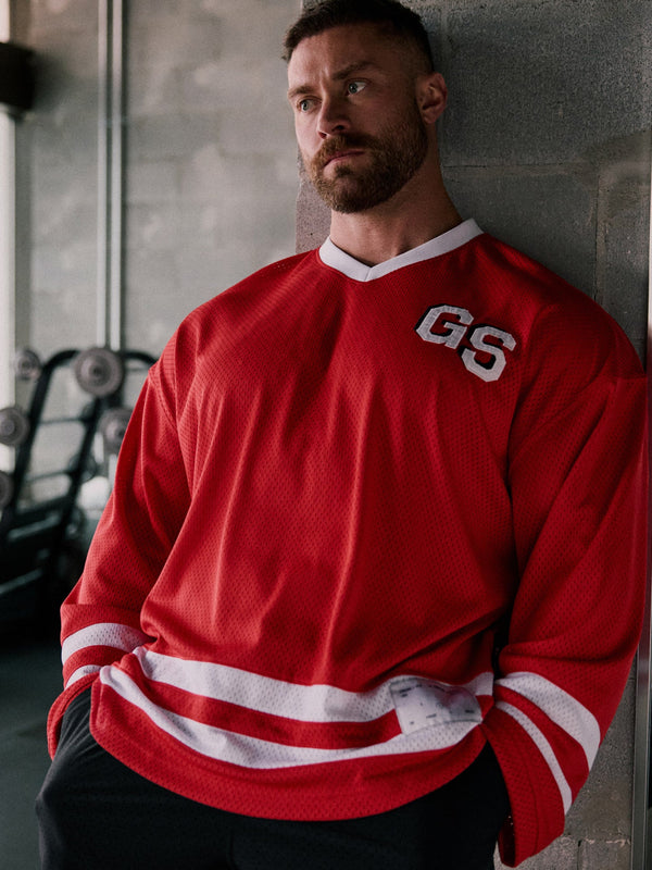 Gymshark x CBUM Hockey Jersey — Crimson Red