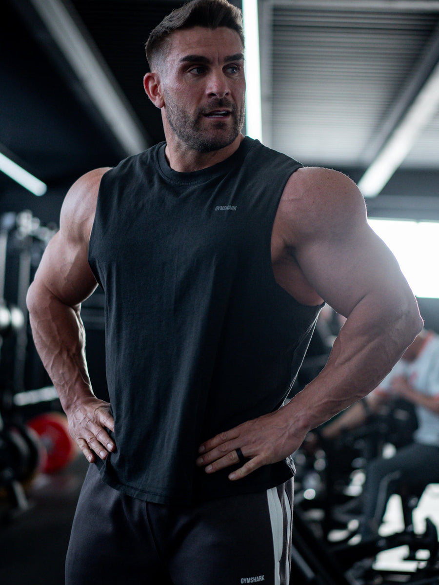 Gymshark x CBUM Washed Sleeveless T-Shirt — Black — 5