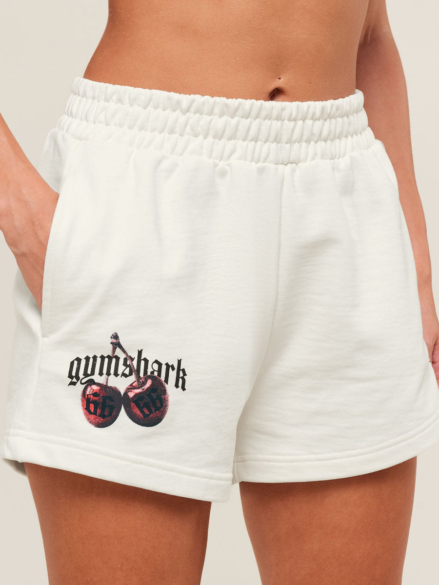 Gymshark Cherry Graphic Shorts — Soft White — 5