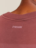 Gymshark Collegiate Washed Jersey T-Shirt — Burgundy Brown — 6