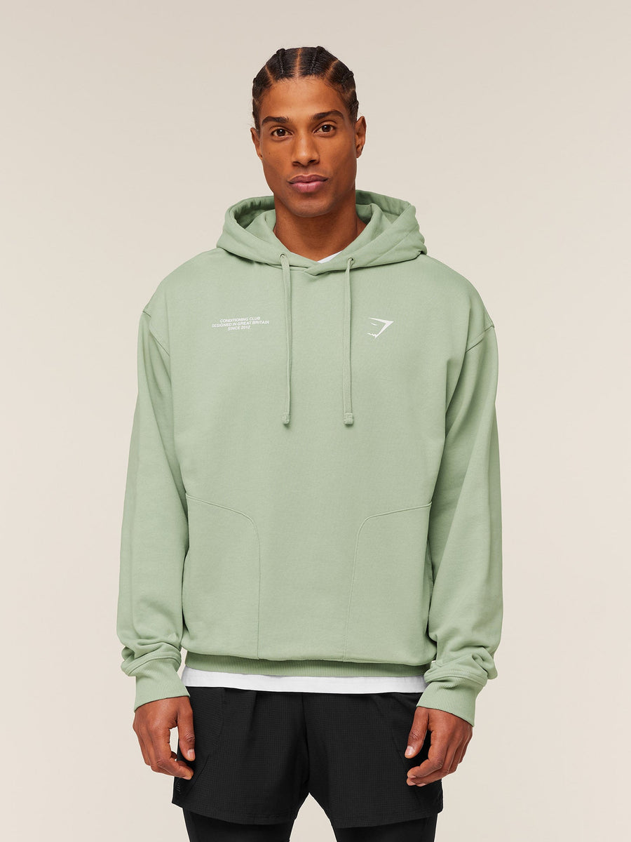 Gymshark Conditioning Club Hoodie — GS HAZE GREEN/GS WHITE — 1