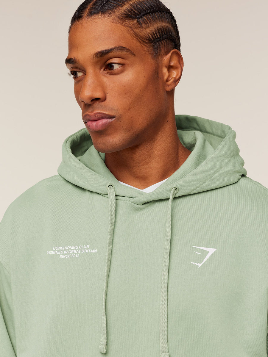Gymshark Conditioning Club Hoodie — GS HAZE GREEN/GS WHITE — 6