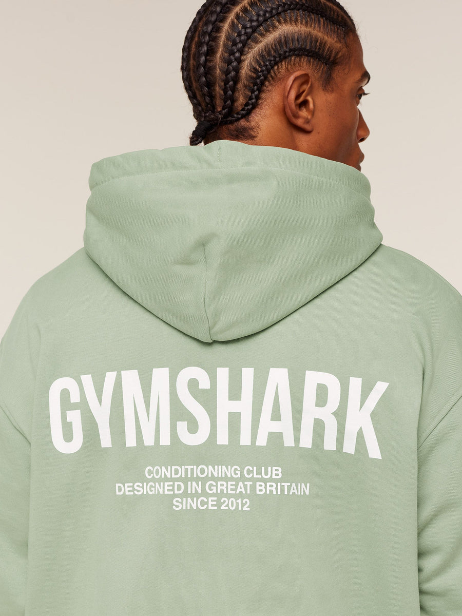 Gymshark Conditioning Club Hoodie — GS HAZE GREEN/GS WHITE — 5