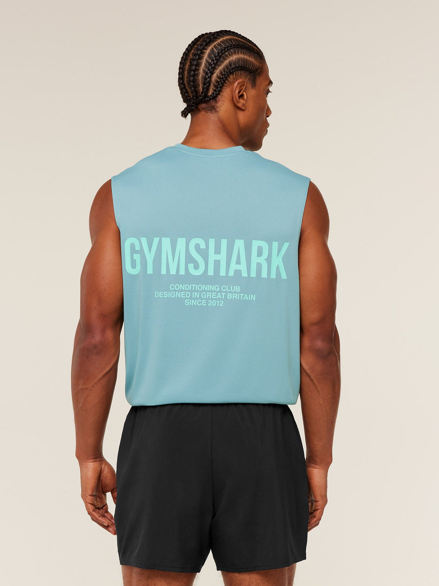 Gymshark Conditioning Club Tank — GS Flow Blue/GS Pop Turquoise — 2