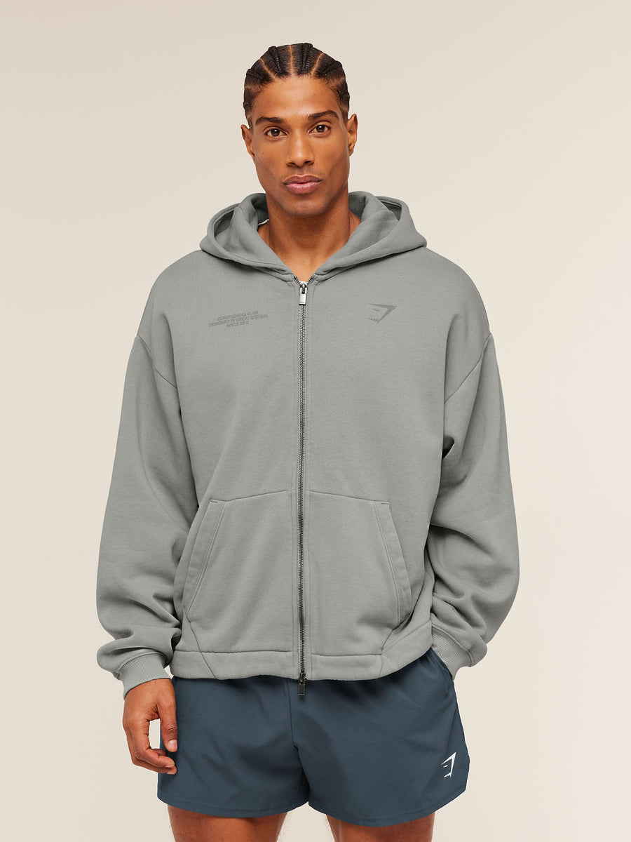 Gymshark Conditioning Club Washed Zip Hoodie — Smokey Grey/Wash — 4
