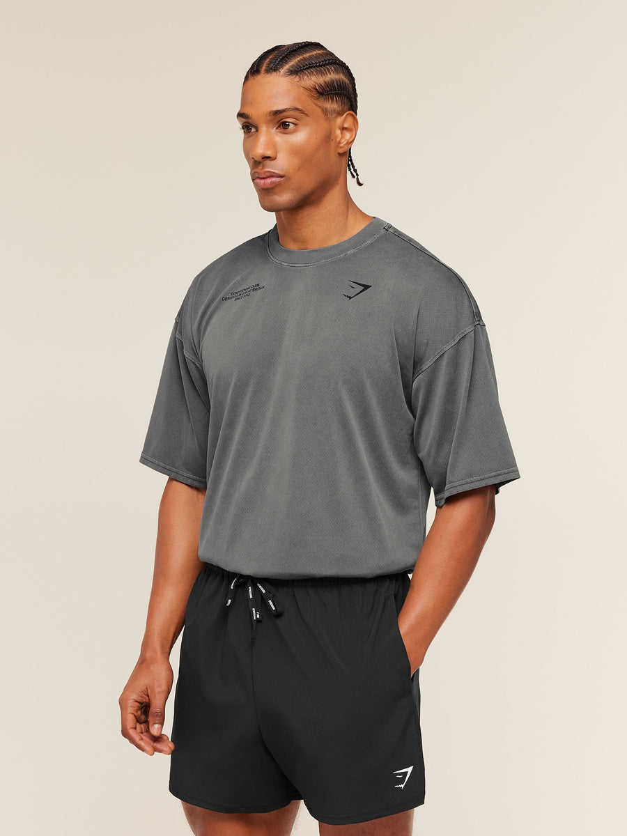 Gymshark Conditioning Club Washed T-Shirt — Black/Wash — 5