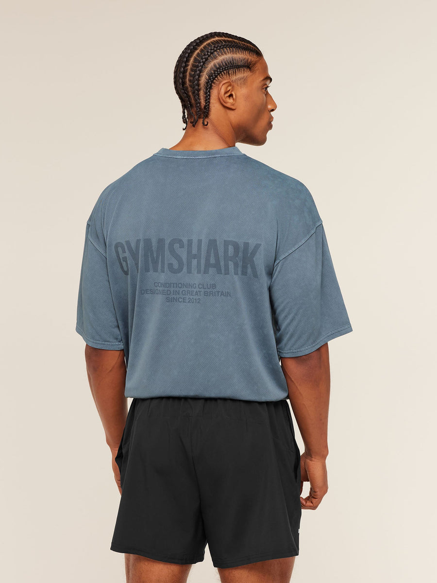 Gymshark Conditioning Club Washed T-Shirt — Iron Blue/Wash — 1