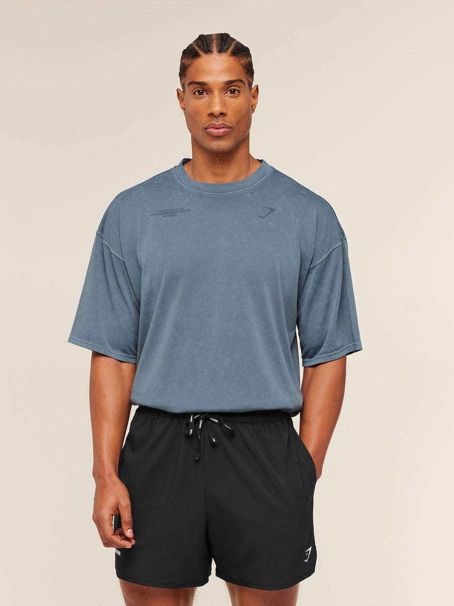 Gymshark Conditioning Club Washed T-Shirt — Iron Blue/Wash — 5