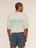 Gymshark Conditioning Club Washed T-Shirt — Soft White/Pop Turquoise/Wash — 1