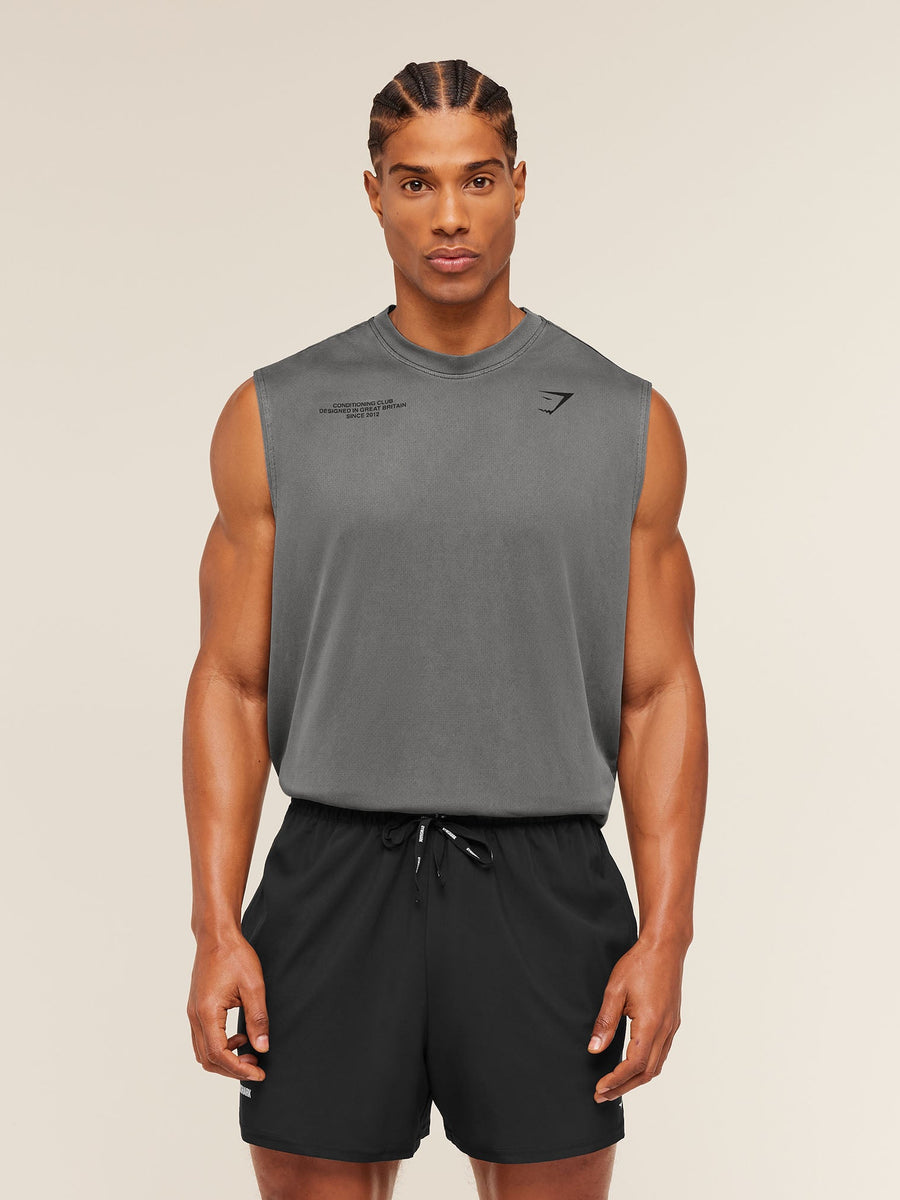 Gymshark Conditioning Club Washed Tank — Black/Wash — 4