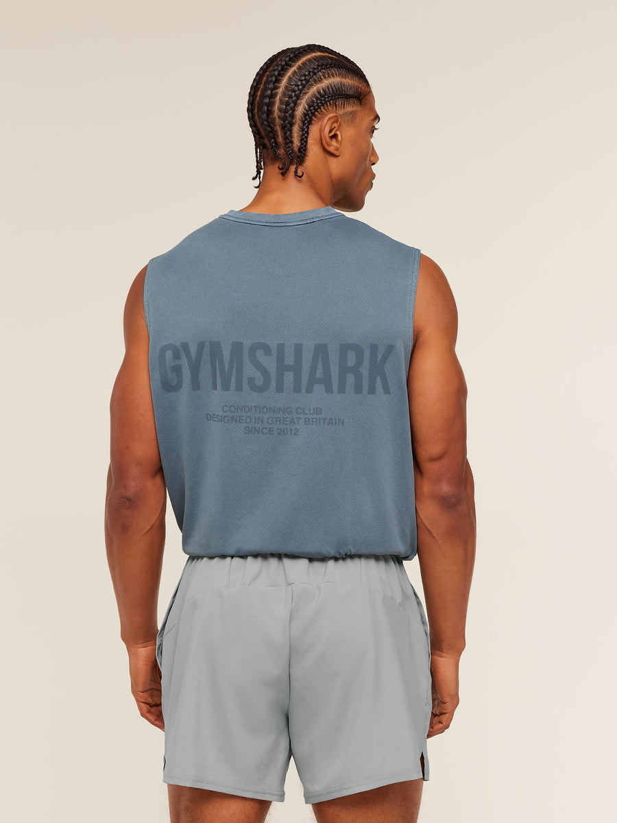 Gymshark Conditioning Club Washed Tank — Iron Blue/Wash — 1