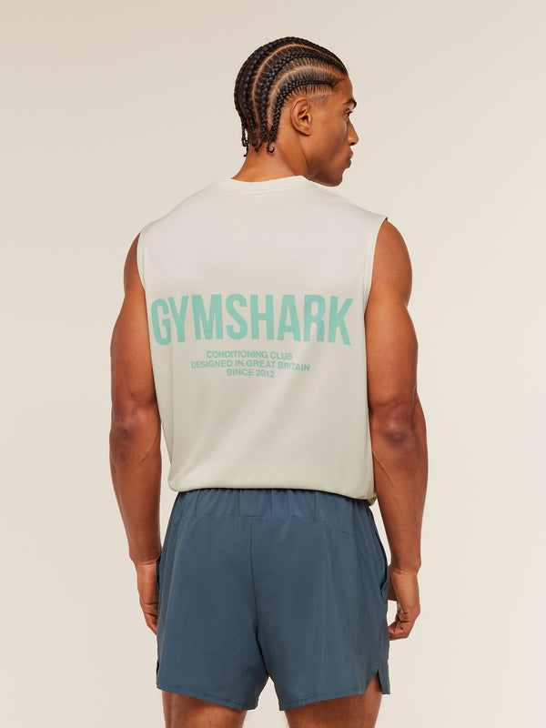 Gymshark Conditioning Club Washed Tank — Soft White/Pop Turquoise/Wash