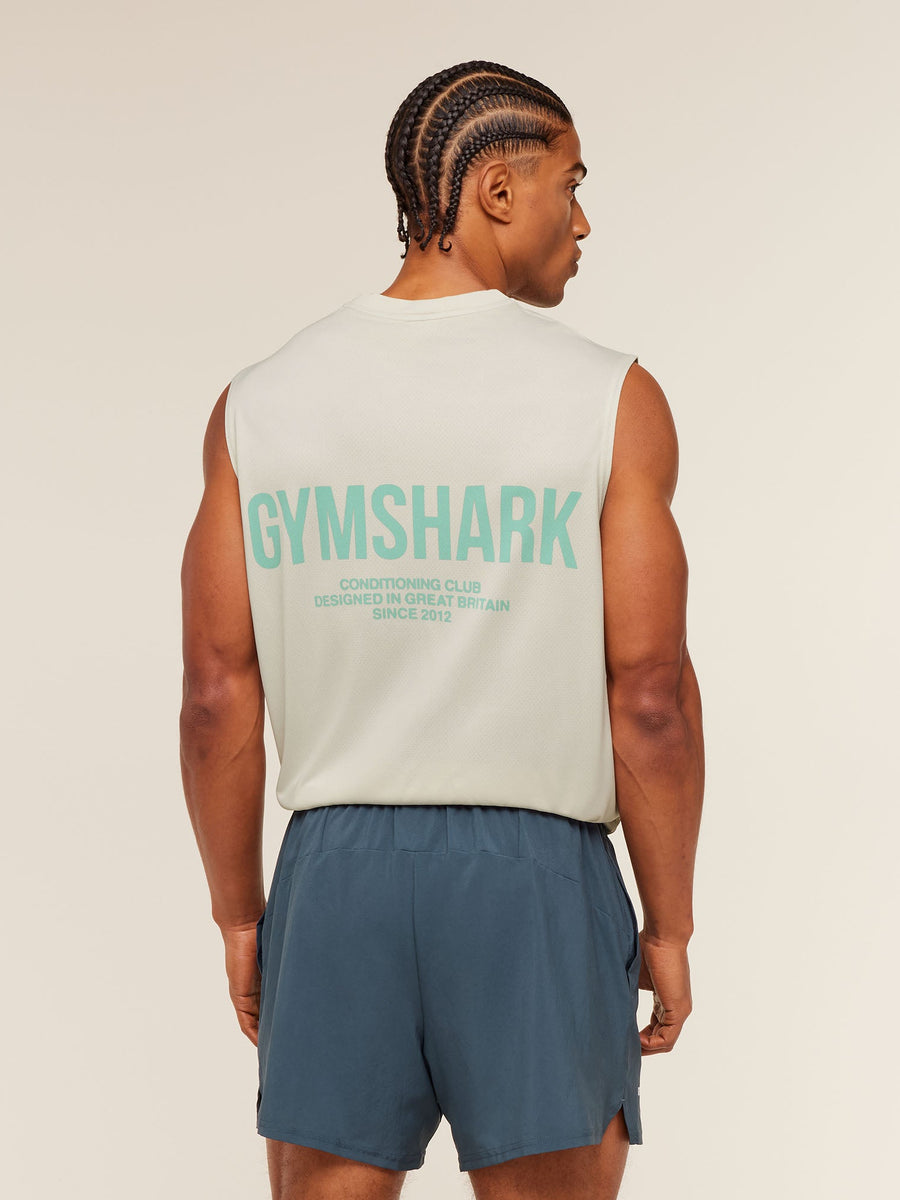 Gymshark Conditioning Club Washed Tank — Soft White/Pop Turquoise/Wash — 1