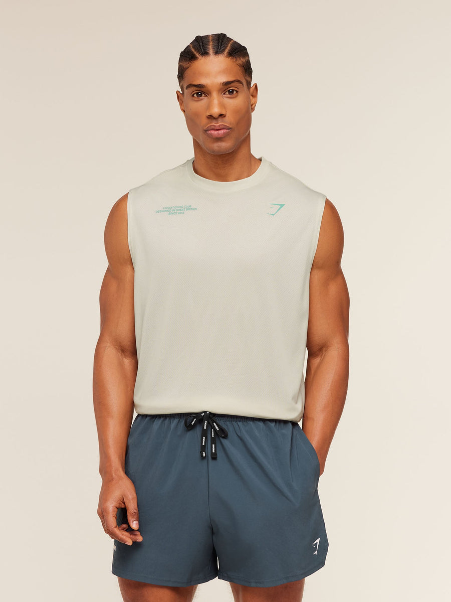 Gymshark Conditioning Club Washed Tank — Soft White/Pop Turquoise/Wash — 4