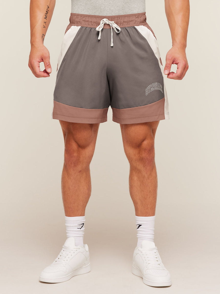 Gymshark Collegiate Tech Shorts — Taupe Brown — 4