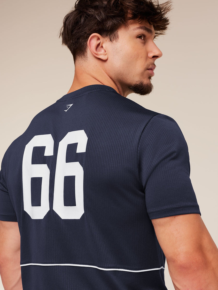 Gymshark Collegiate Tech T-Shirt — Heavy Blue — 6